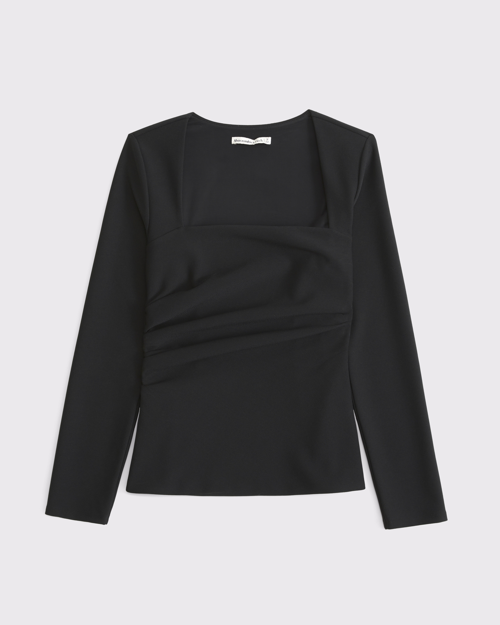 Long-Sleeve Stretch Crepe Portrait Top