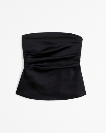 Long-Length Satin Tube Top