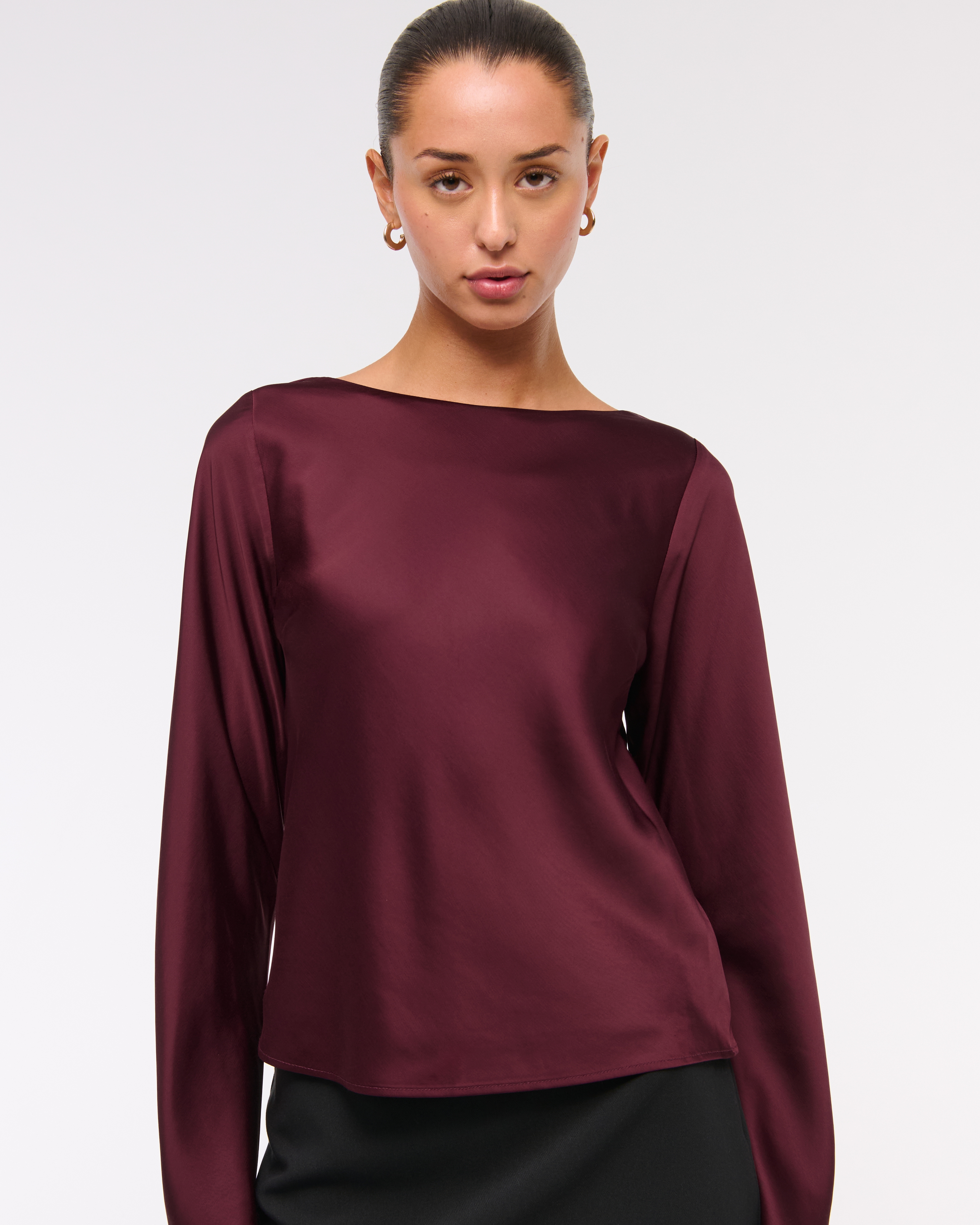 cowl neck top satin