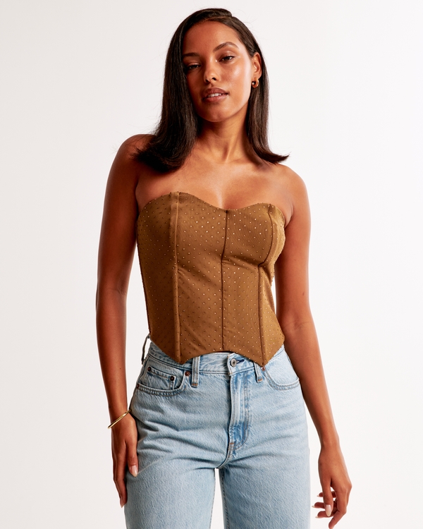 Vol. 28 Rhinestone Corset, Brown view 2