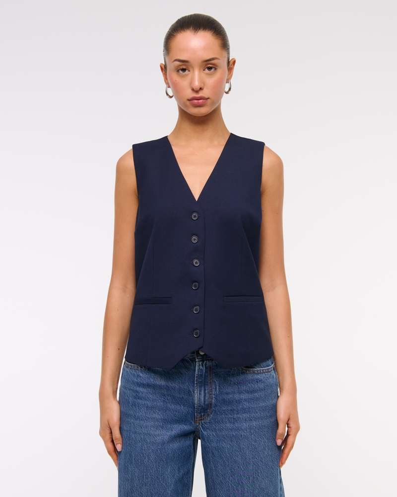 Short-Sleeve Tailored Vest Top