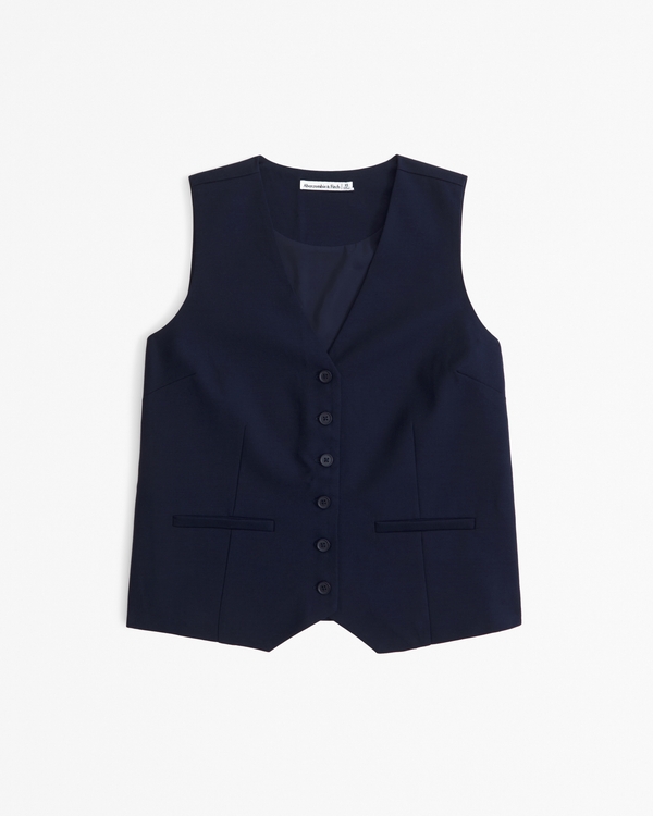 Relaxed Tailored Vest, Dark Indigo view 1