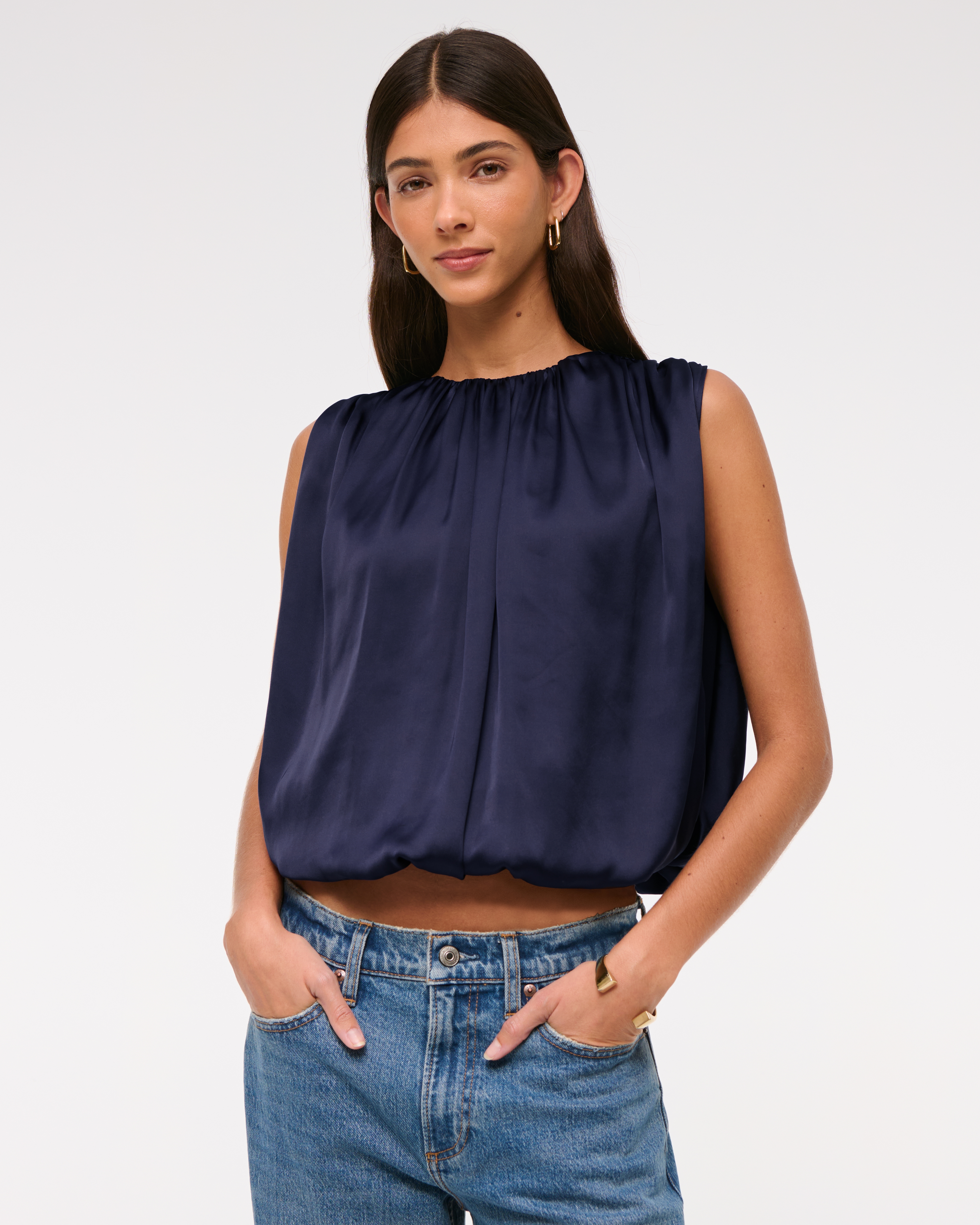 satin ruched top