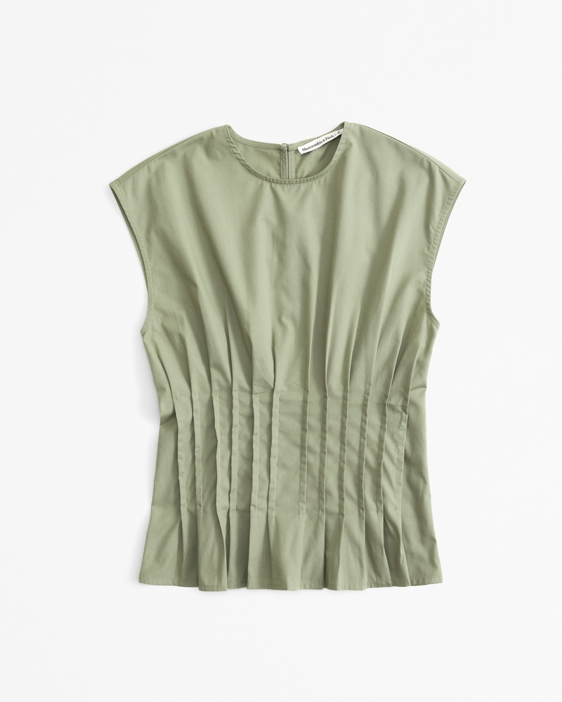 Shannon Sleeveless Pleated Top
