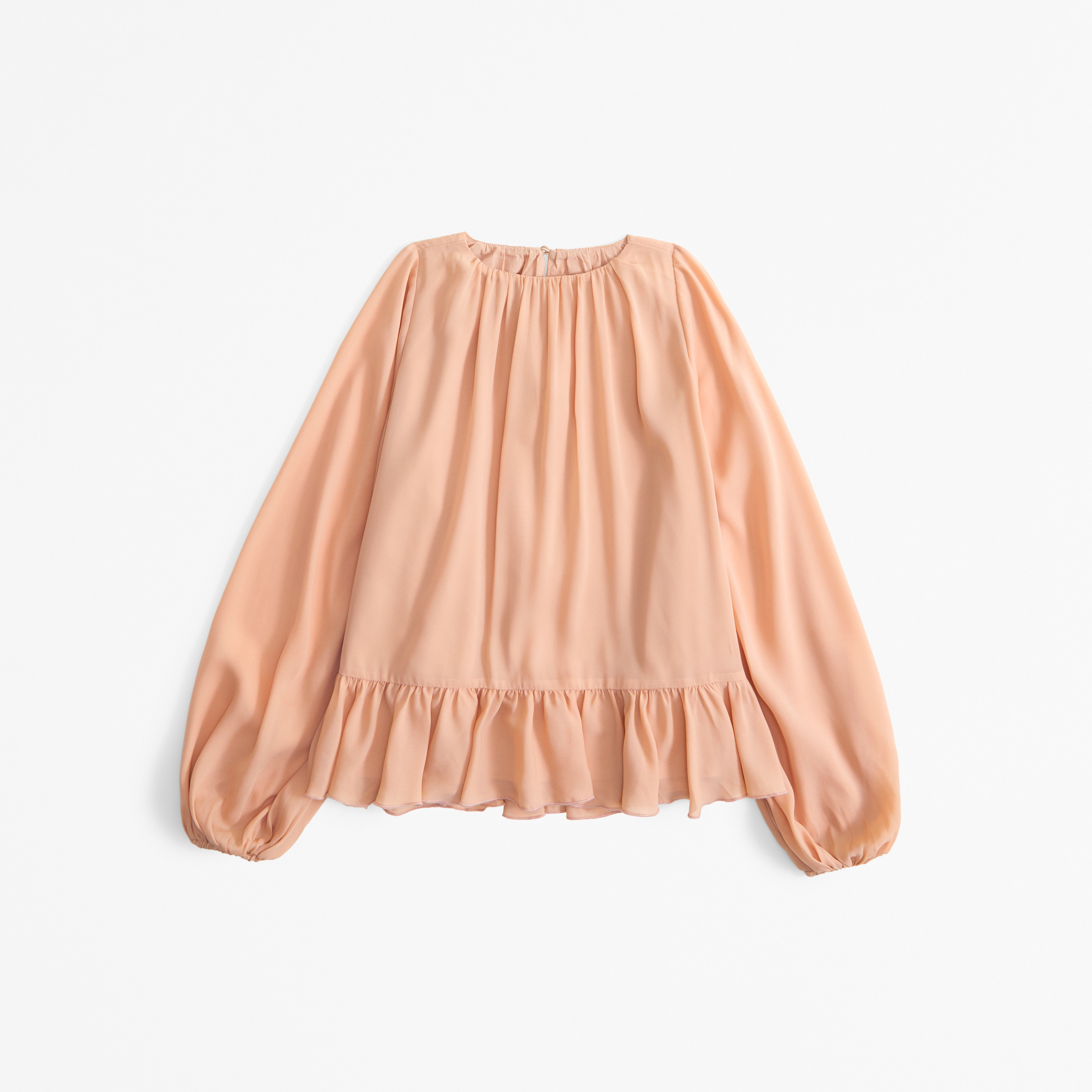 oasis blue chiffon frill top