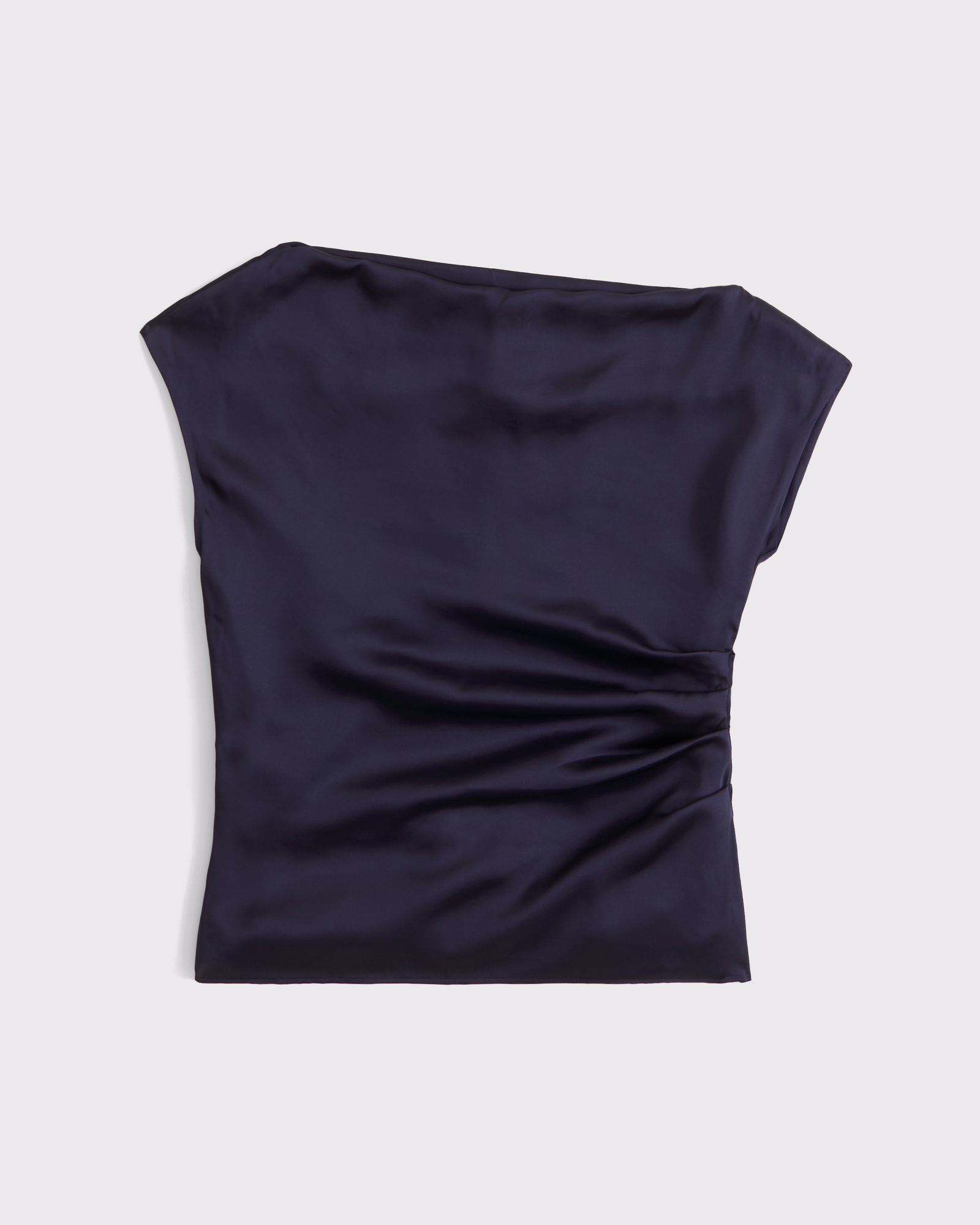 Asymmetrical Draped Satin Top
