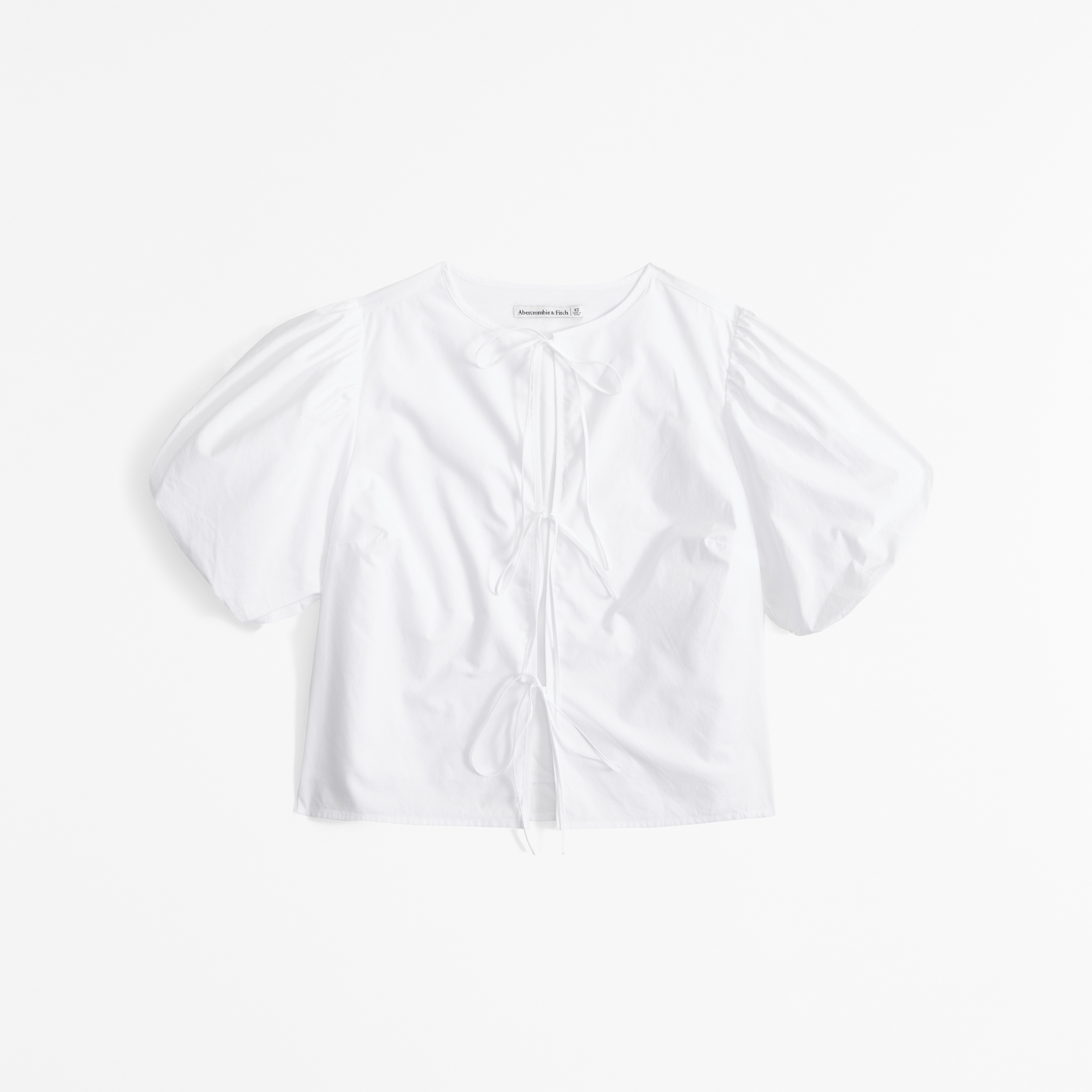 Abercrombie & Fitch Short-sleeve Tie-front Top In White
