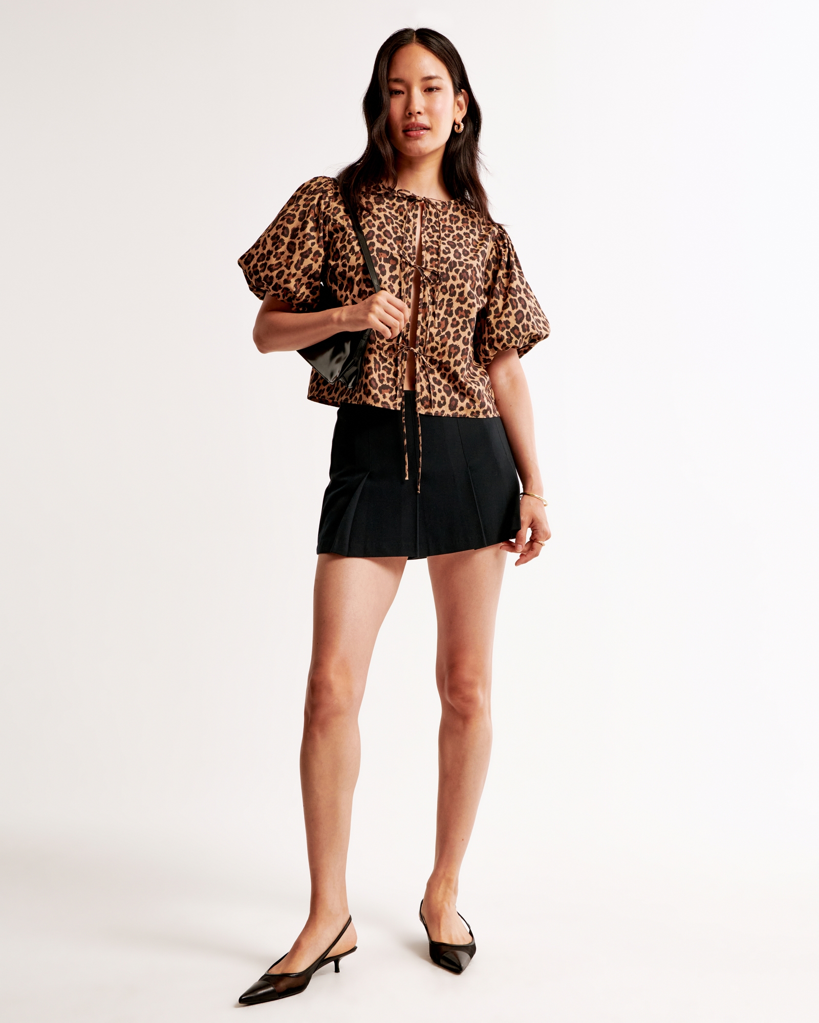 Women's Short-Sleeve Tie-Front Top | Women's Clearance