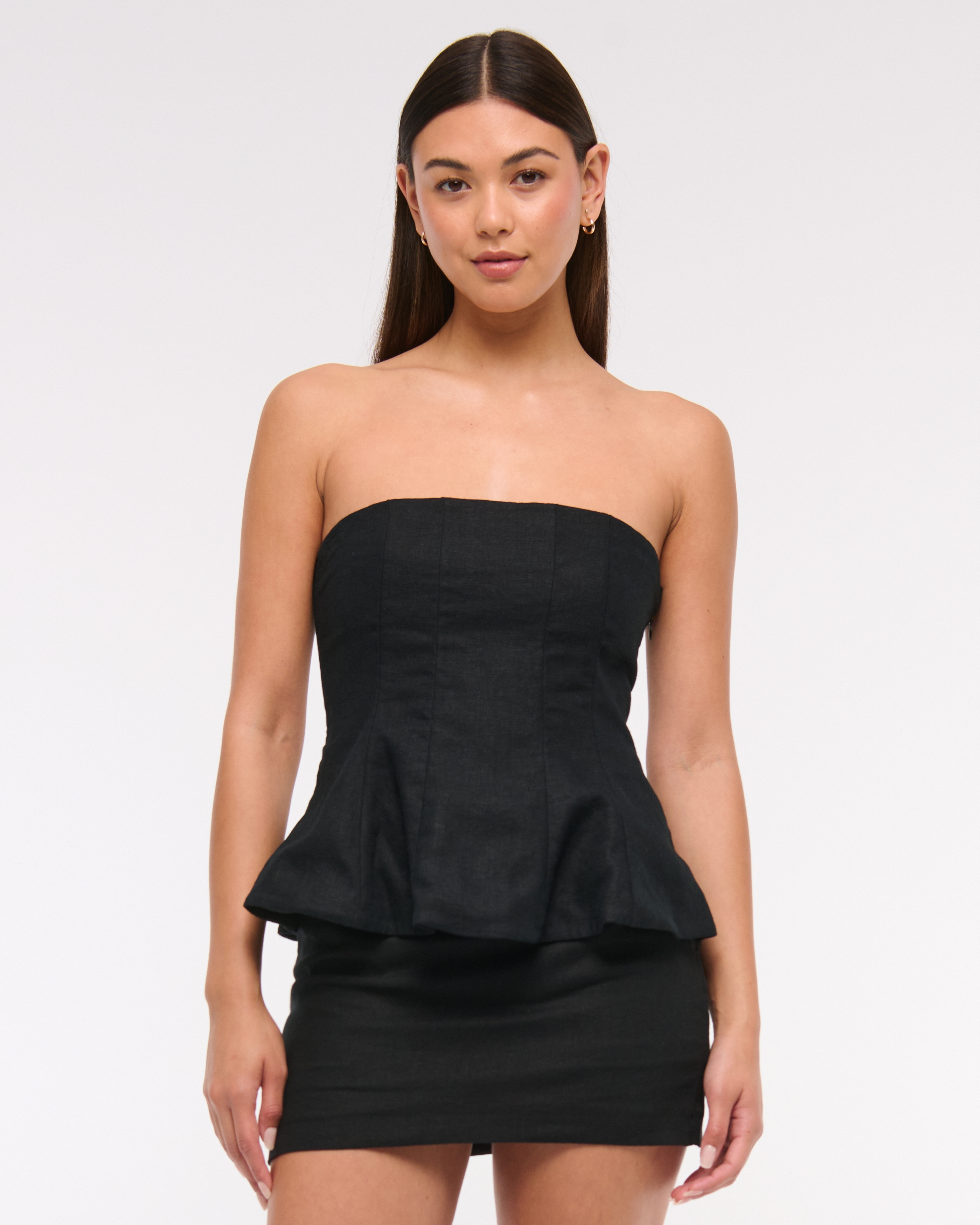 Strapless peplum top on sale