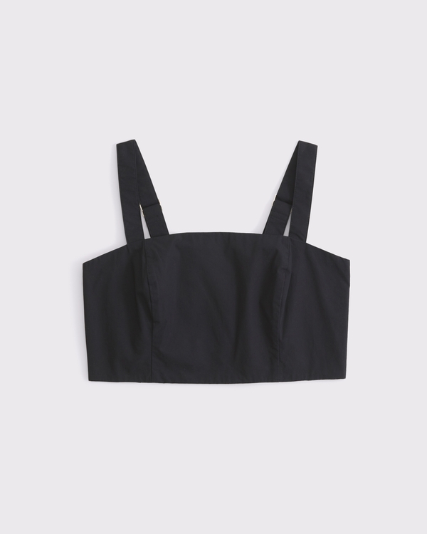 Ultra Cropped Bow-Back Cami Top, Black view 1