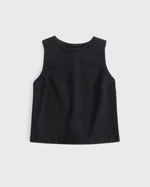 Denim Shell Top, Black view 1