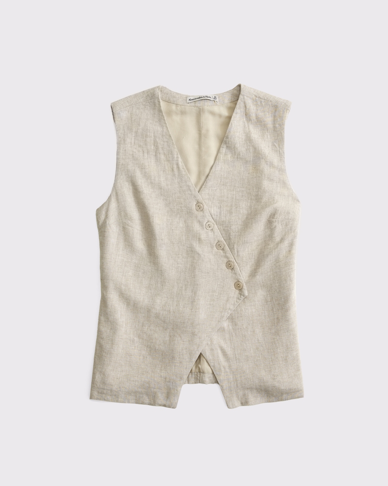 Women's Asymmetrical Linen-Blend Vest | Women's Sale