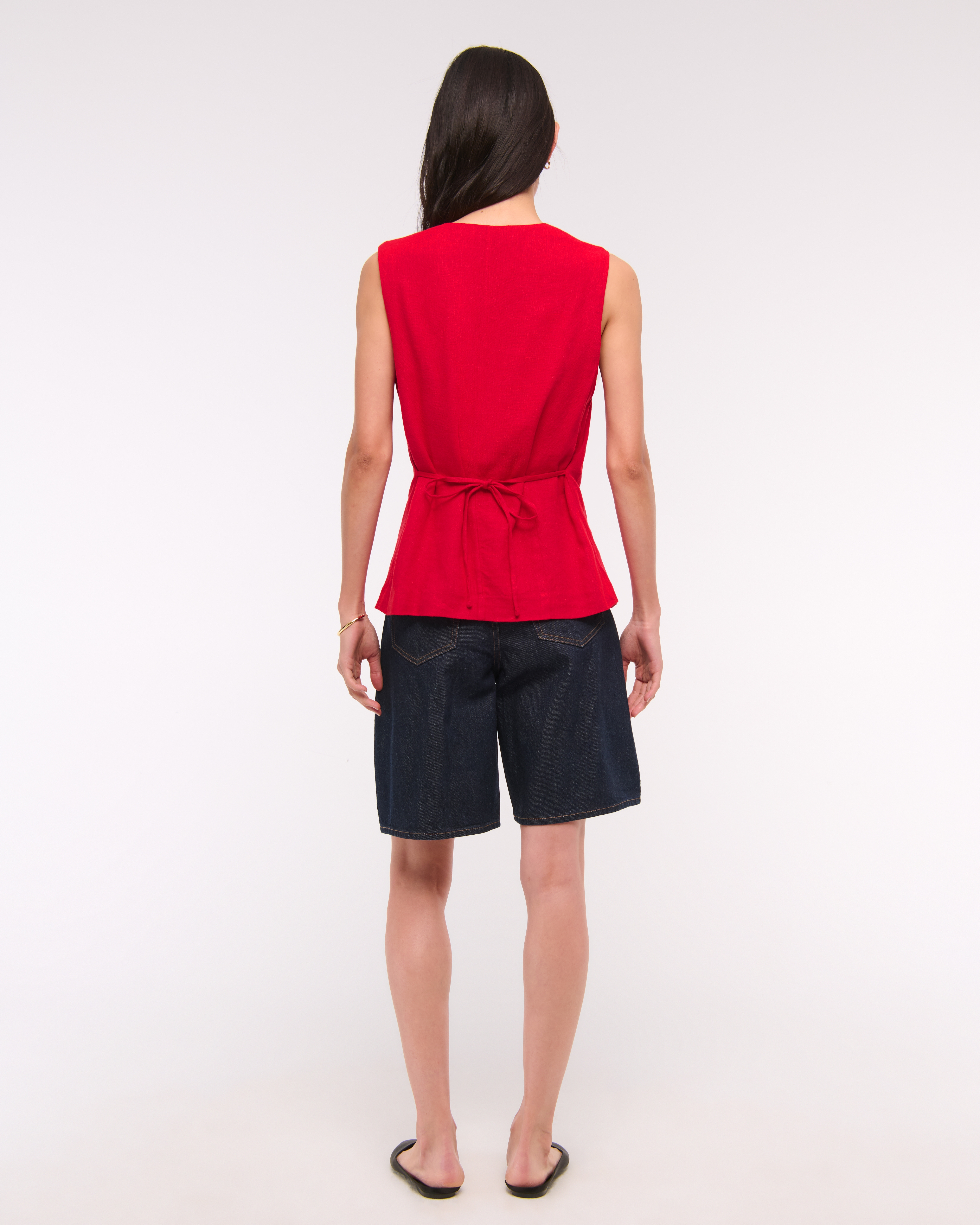 Women's Asymmetrical Linen-Blend Vest | Women's Tops Women's Asymmetrical Linen-Blend Vest | Women's Tops