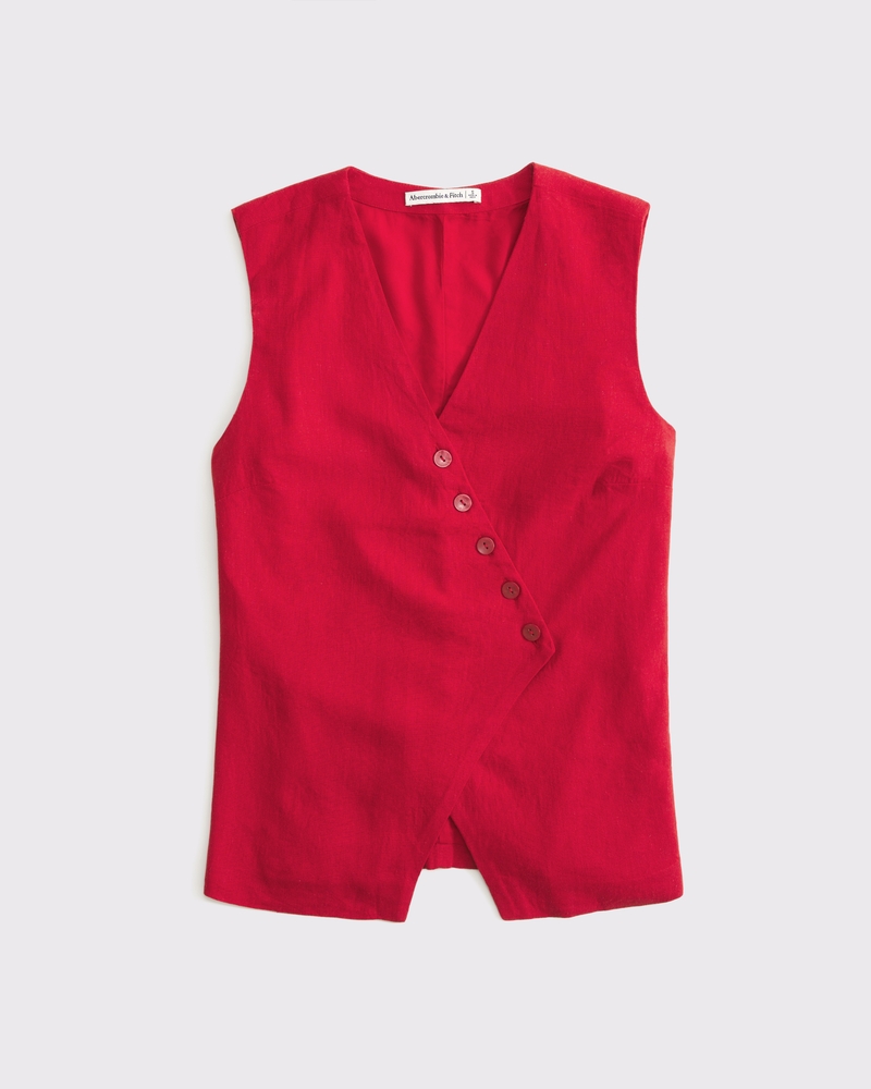 Women's Asymmetrical Linen-Blend Vest | Women's Tops Women's Asymmetrical Linen-Blend Vest | Women's Tops
