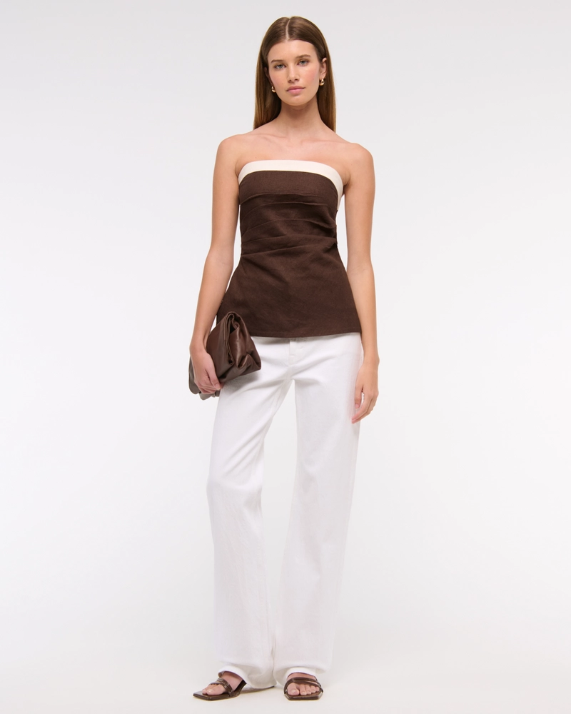 Linen-Blend Tube Top
