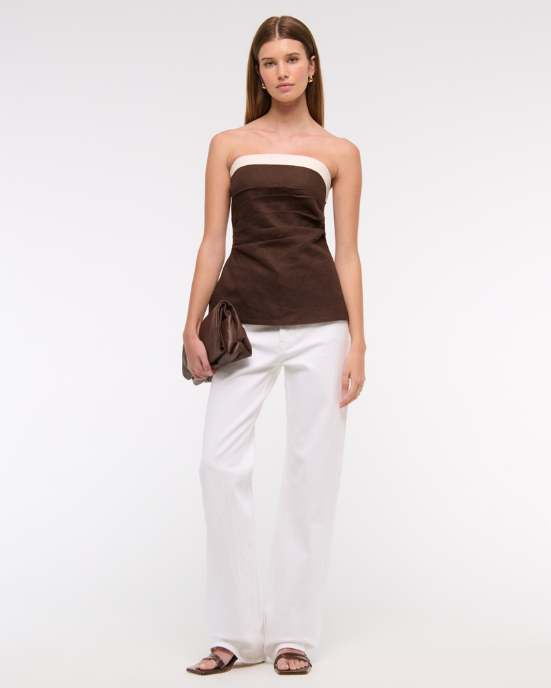 Linen-Blend Tube Top