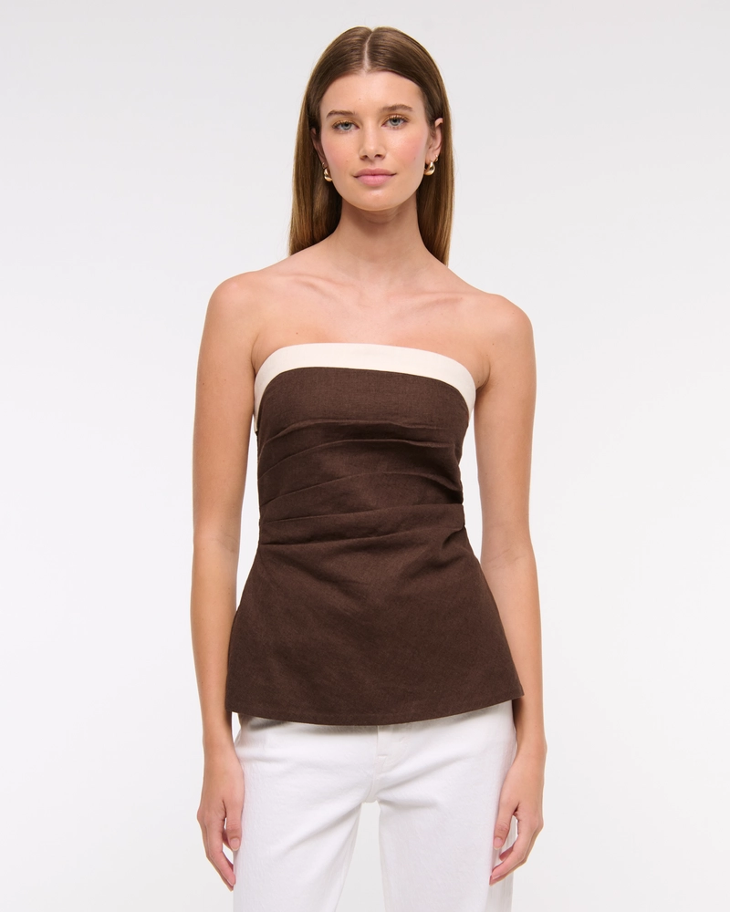 Linen-Blend Tube Top