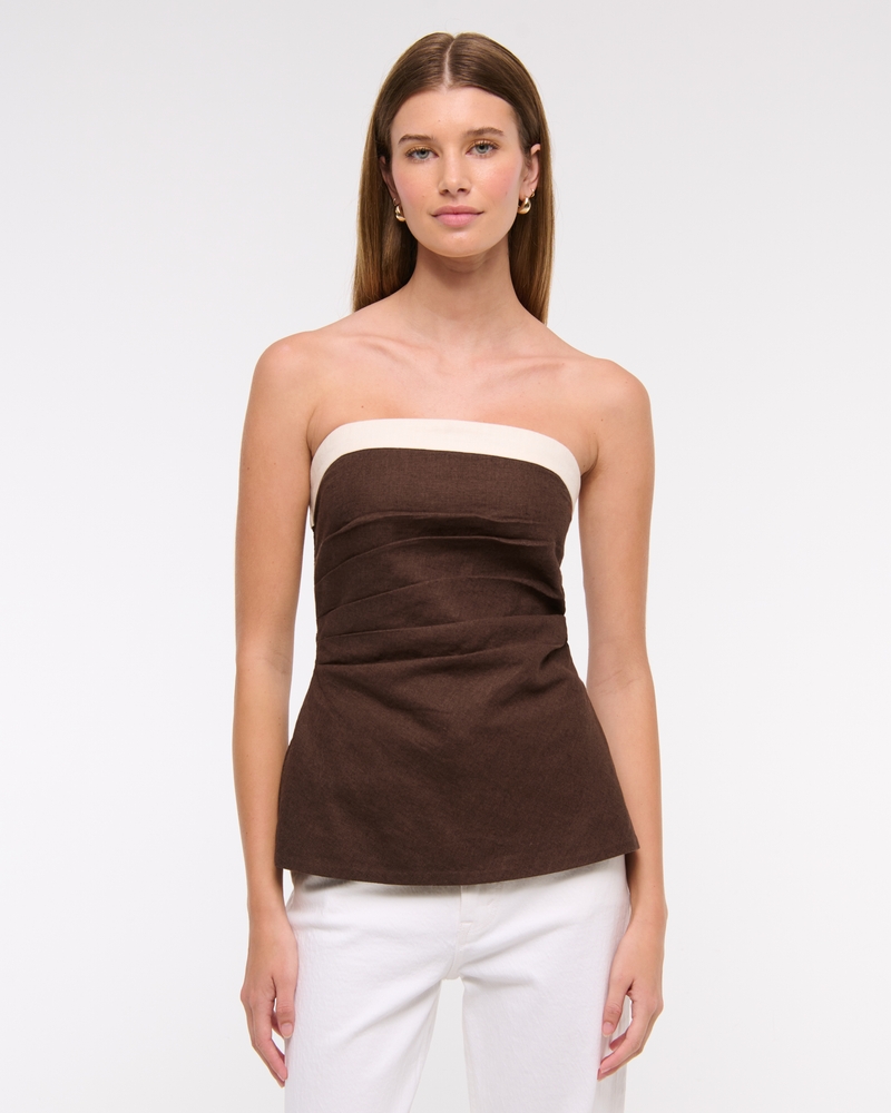 Linen-Blend Tube Top