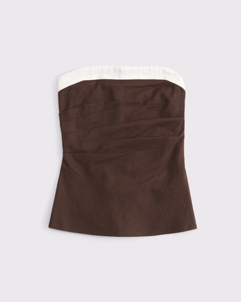 Linen-Blend Tube Top