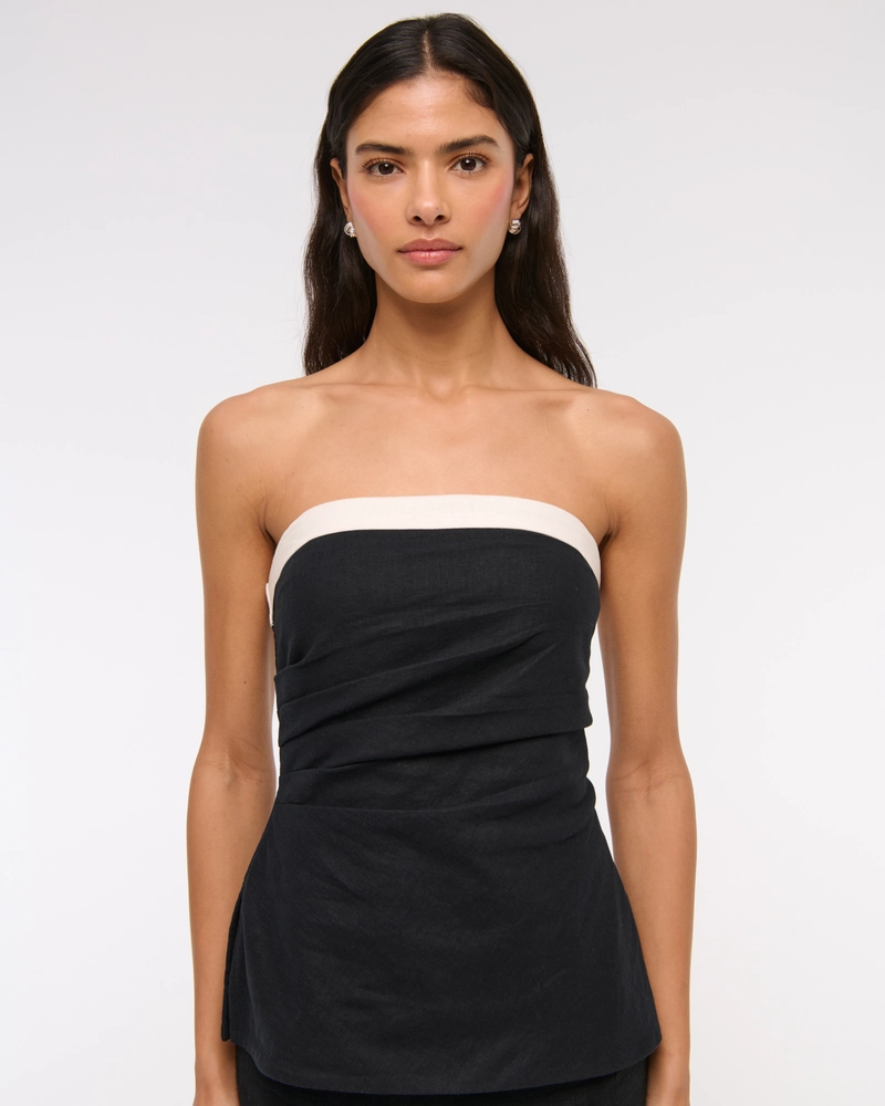 Linen-Blend Tube Top