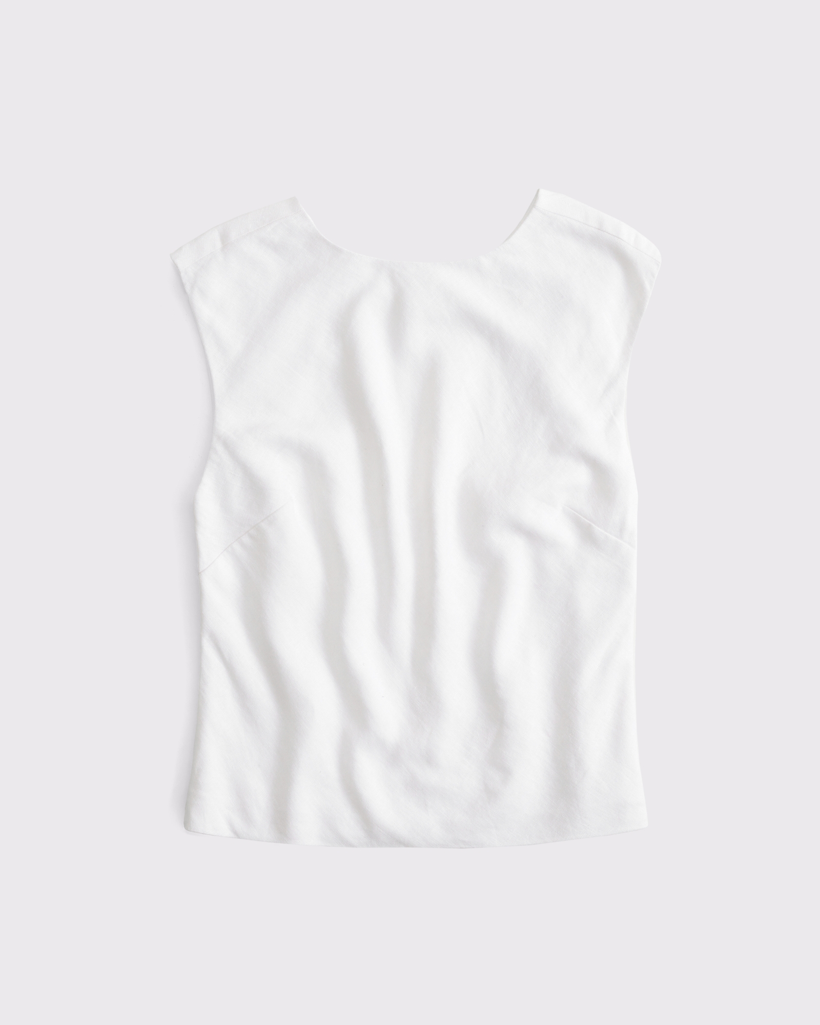 Linen-Blend Skimming Shell Top