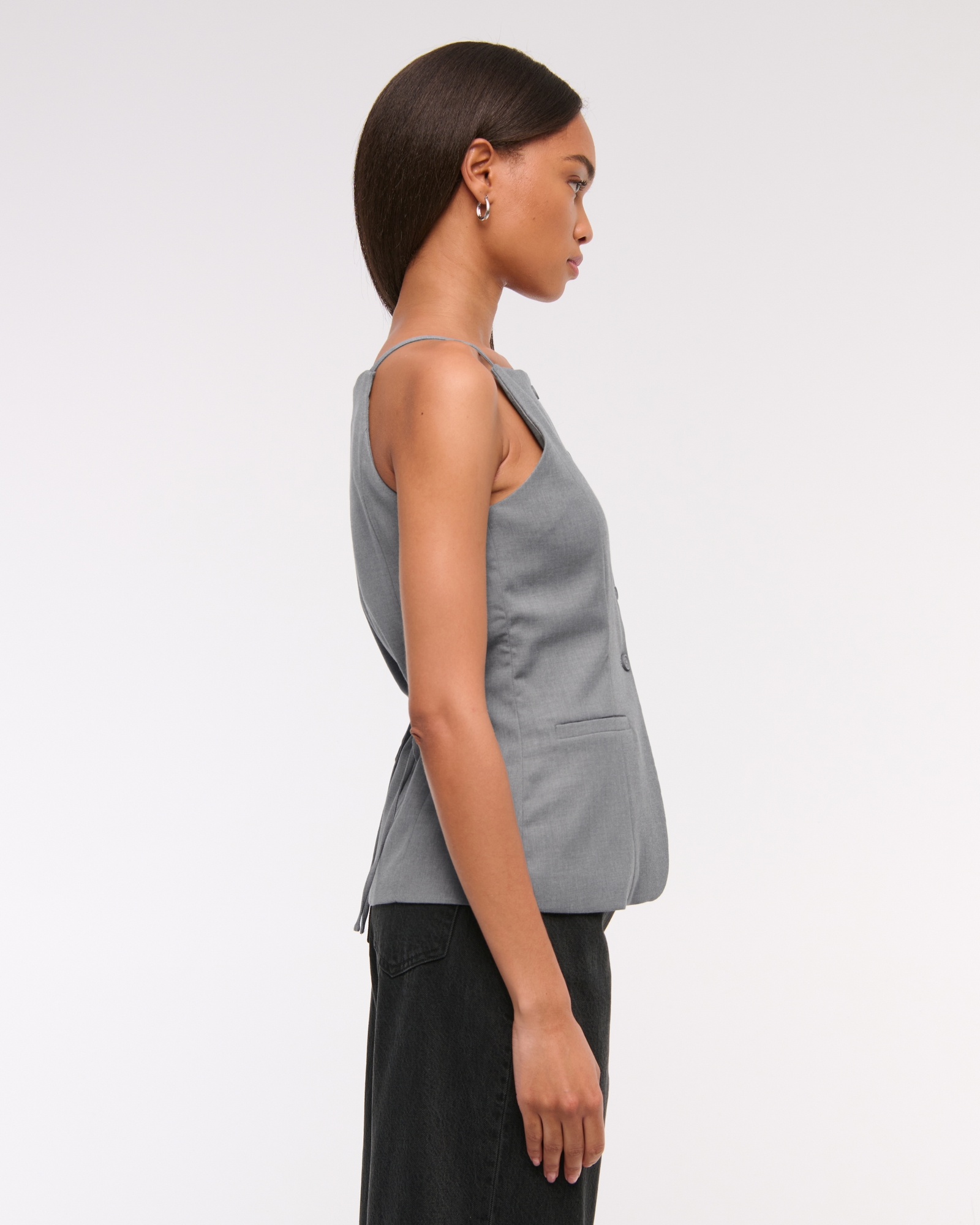 High-Neck Suiting Vest