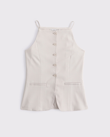 ASOS DESIGN high neck waistcoat in khaki | ASOS