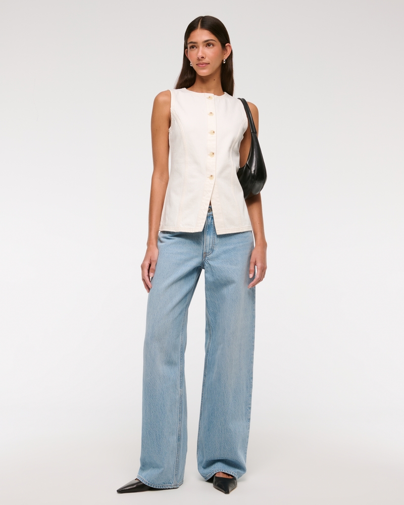 Tie-Back Denim Vest
