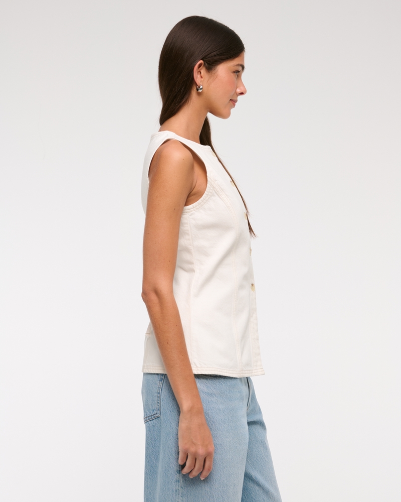 Tie-Back Denim Vest