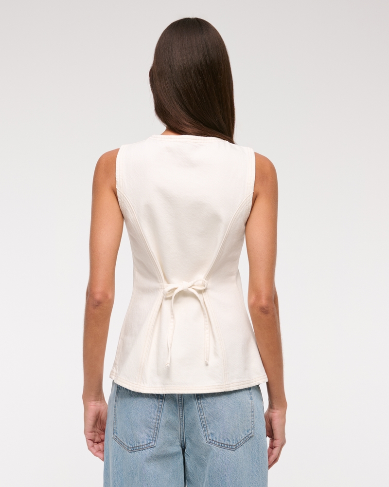 Tie-Back Denim Vest