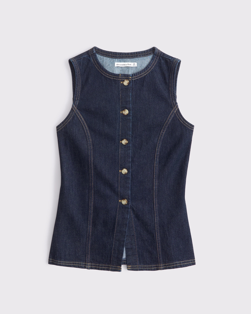 Tie-Back Denim Vest