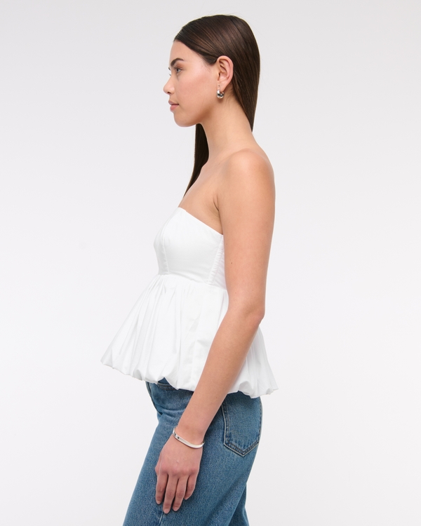 Strapless Bubble Hem Top