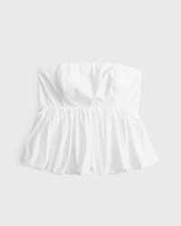 Strapless Bubble Hem Top