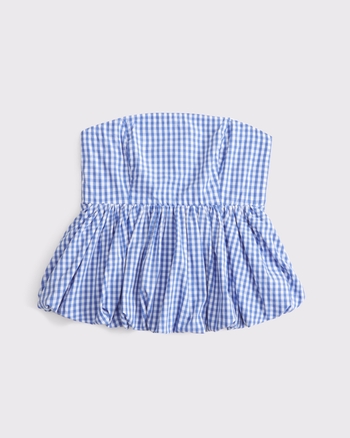 Femme Haut sans bretelles avec ourlet bouillonné | Femme Hauts | Abercrombie.com