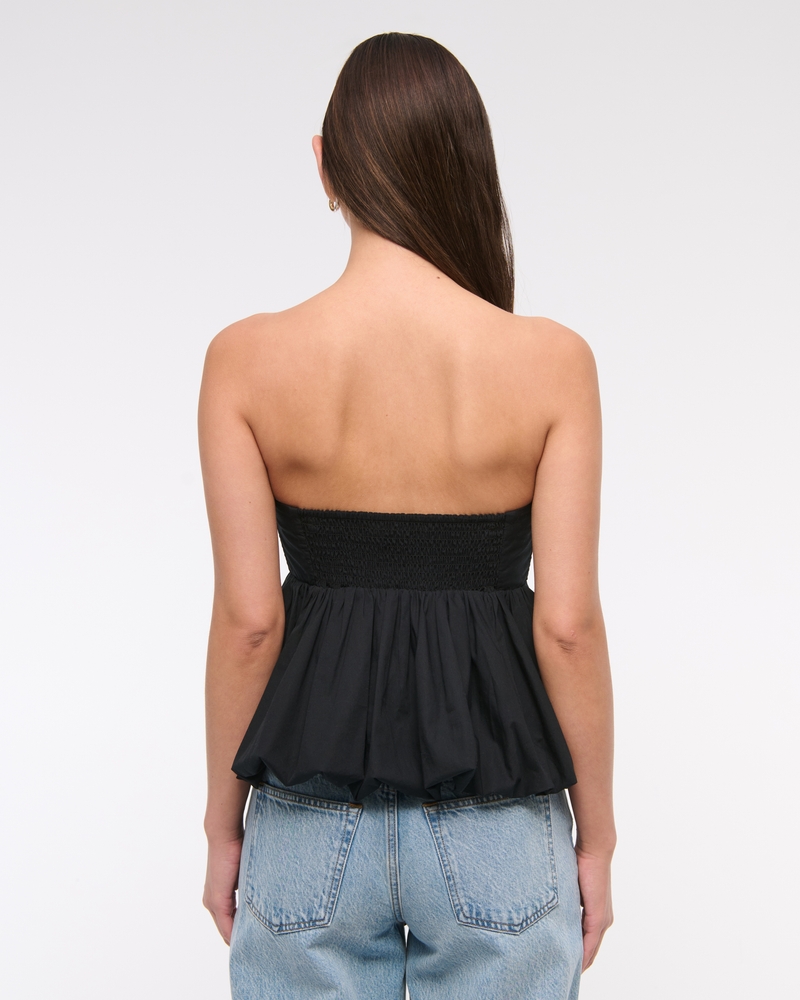 Strapless Bubble Hem Top