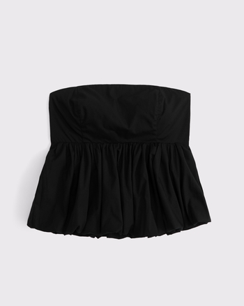 Strapless Bubble Hem Top