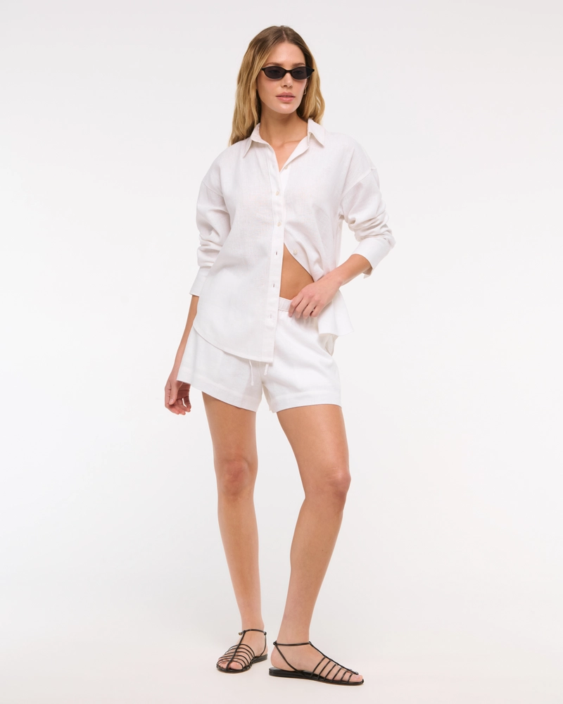 Oversized Linen-Blend Shirt