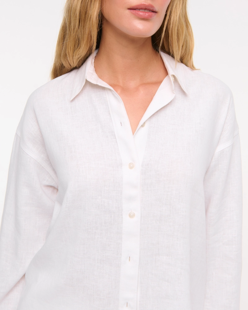 Oversized Linen-Blend Shirt