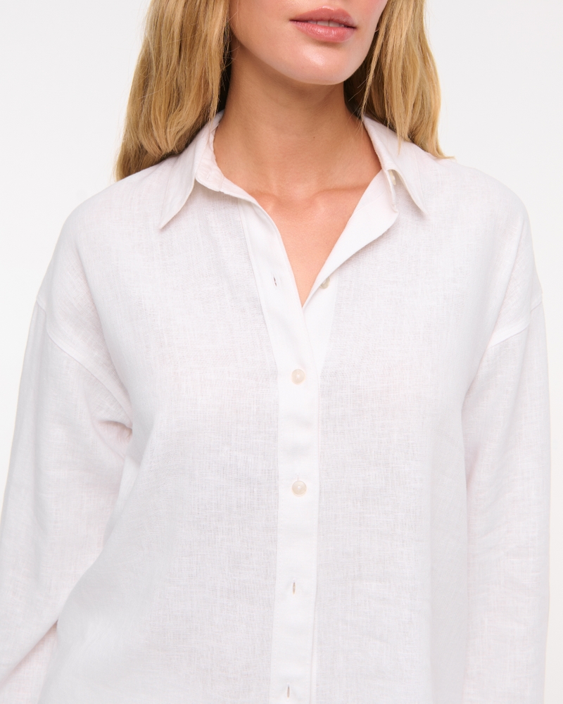 Oversized Linen-Blend Shirt