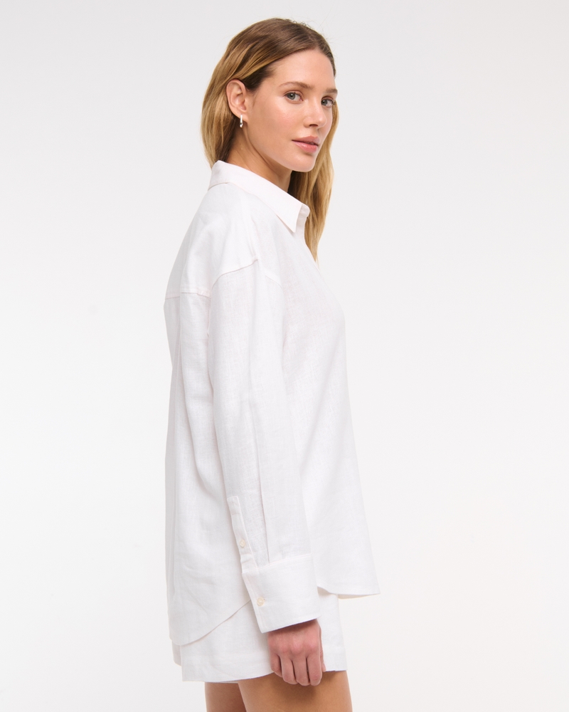 Oversized Linen-Blend Shirt