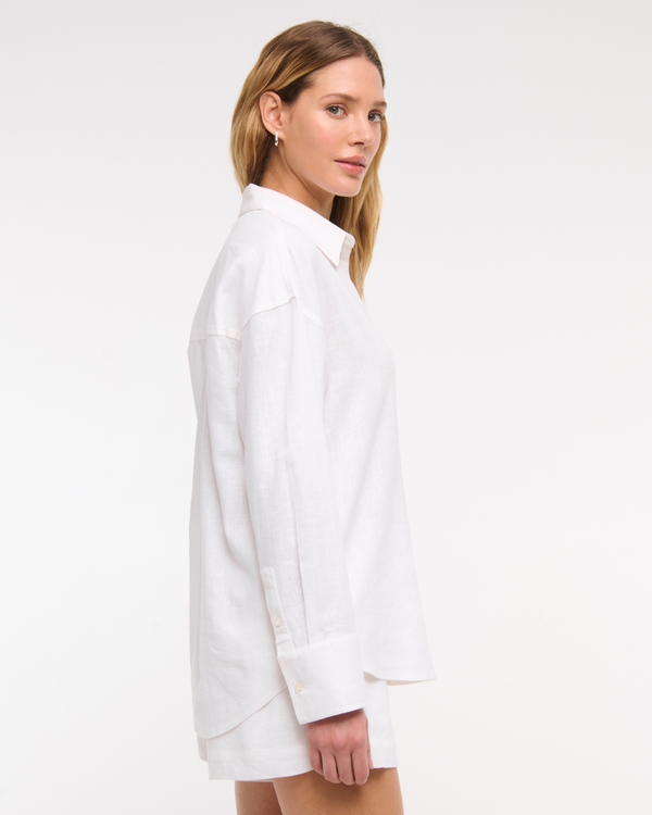 Oversized Linen-Blend Shirt