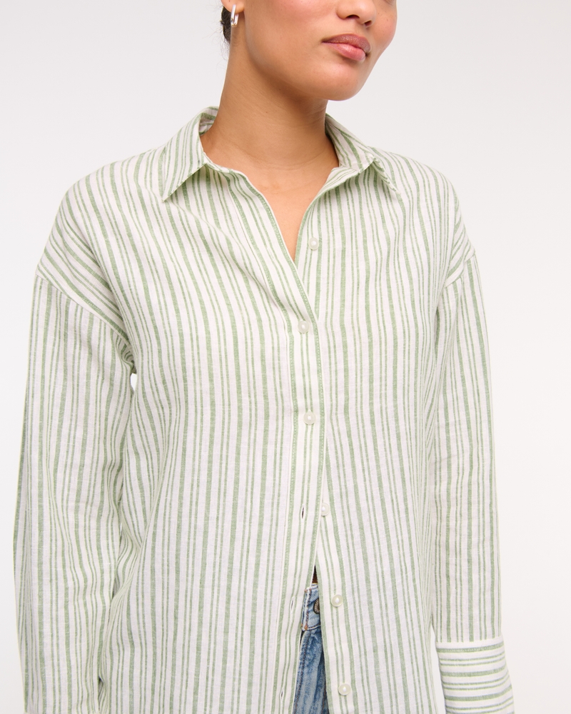 Oversized Linen-Blend Shirt