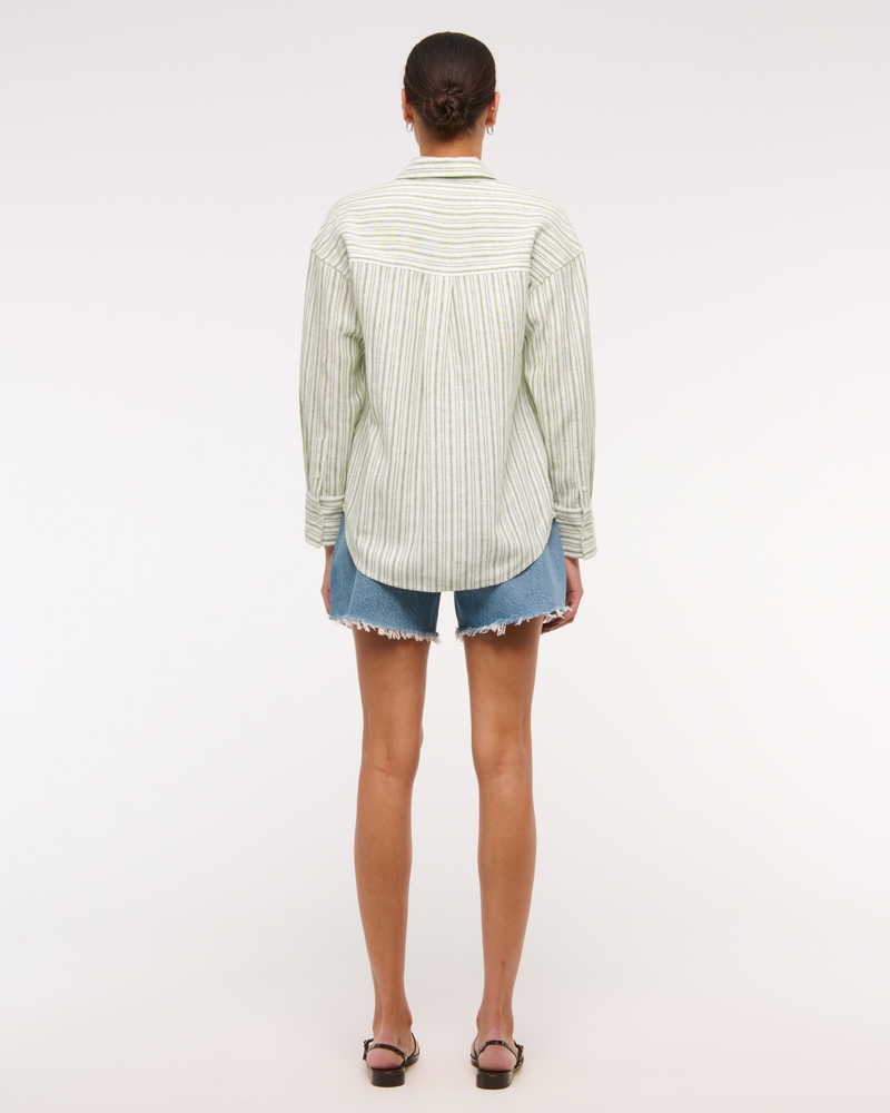 Oversized Linen-Blend Shirt