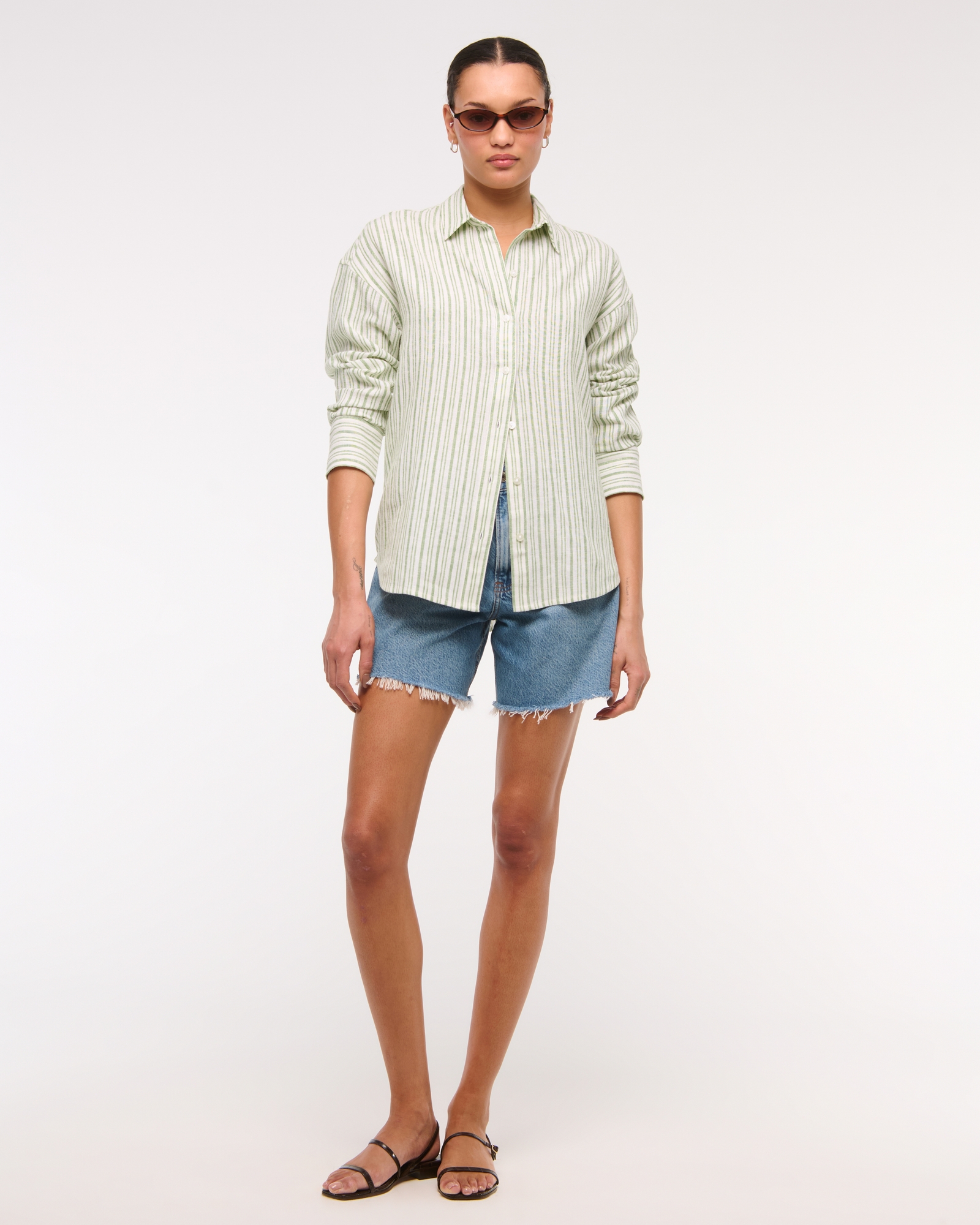 Oversized Linen-Blend Shirt
