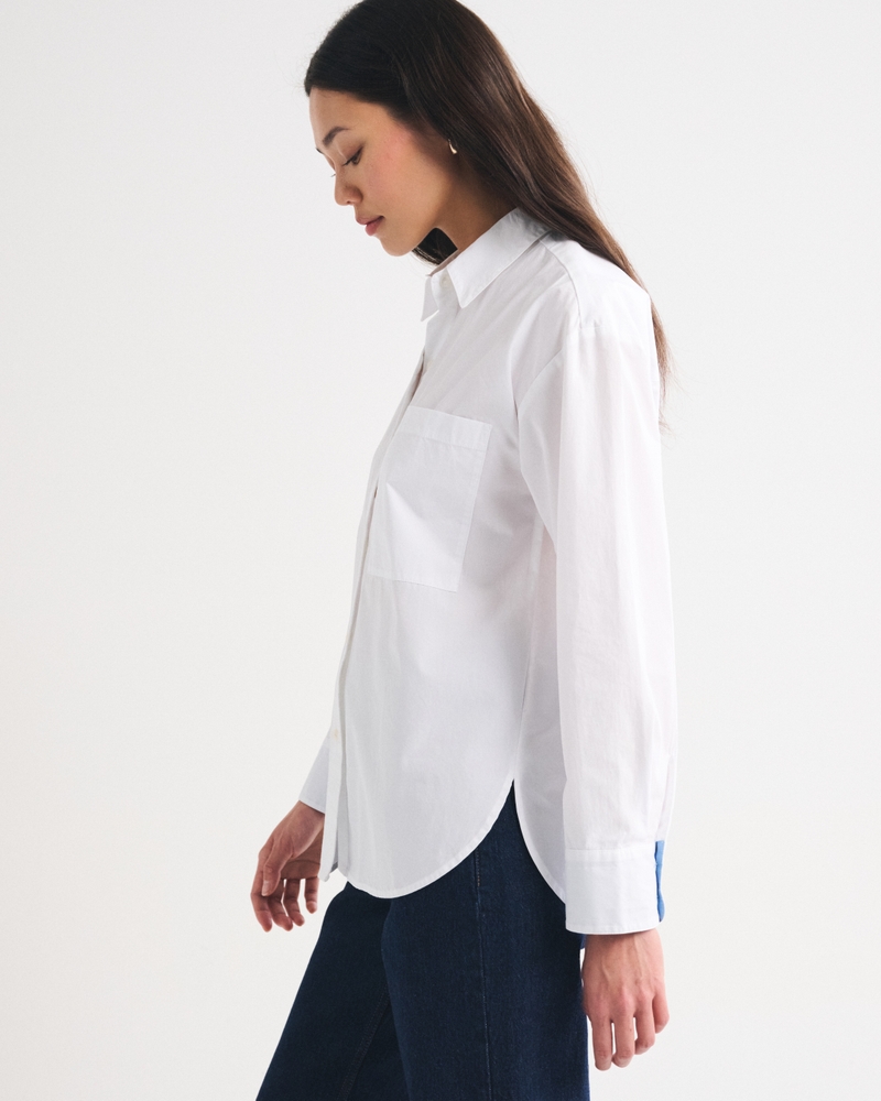 100% Cotton Poplin Oversized Shirt - thumbnail 4