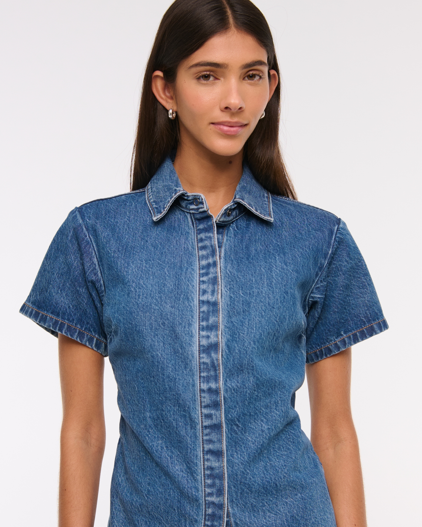 Short-Sleeve Denim Shirt