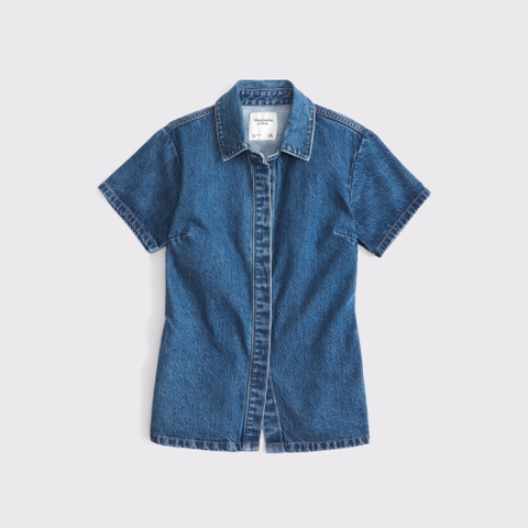 Женские рубашки Abercrombie & Fitch Short-Sleeve Denim Shirt
