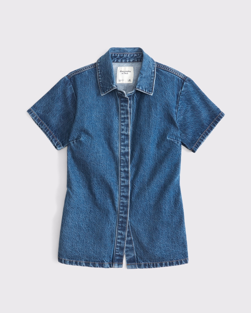 Women's Short-Sleeve Denim Shirt | Women's Tops Women's Short-Sleeve Denim Shirt | Women's Tops