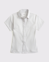 Camisa de denim de manga corta