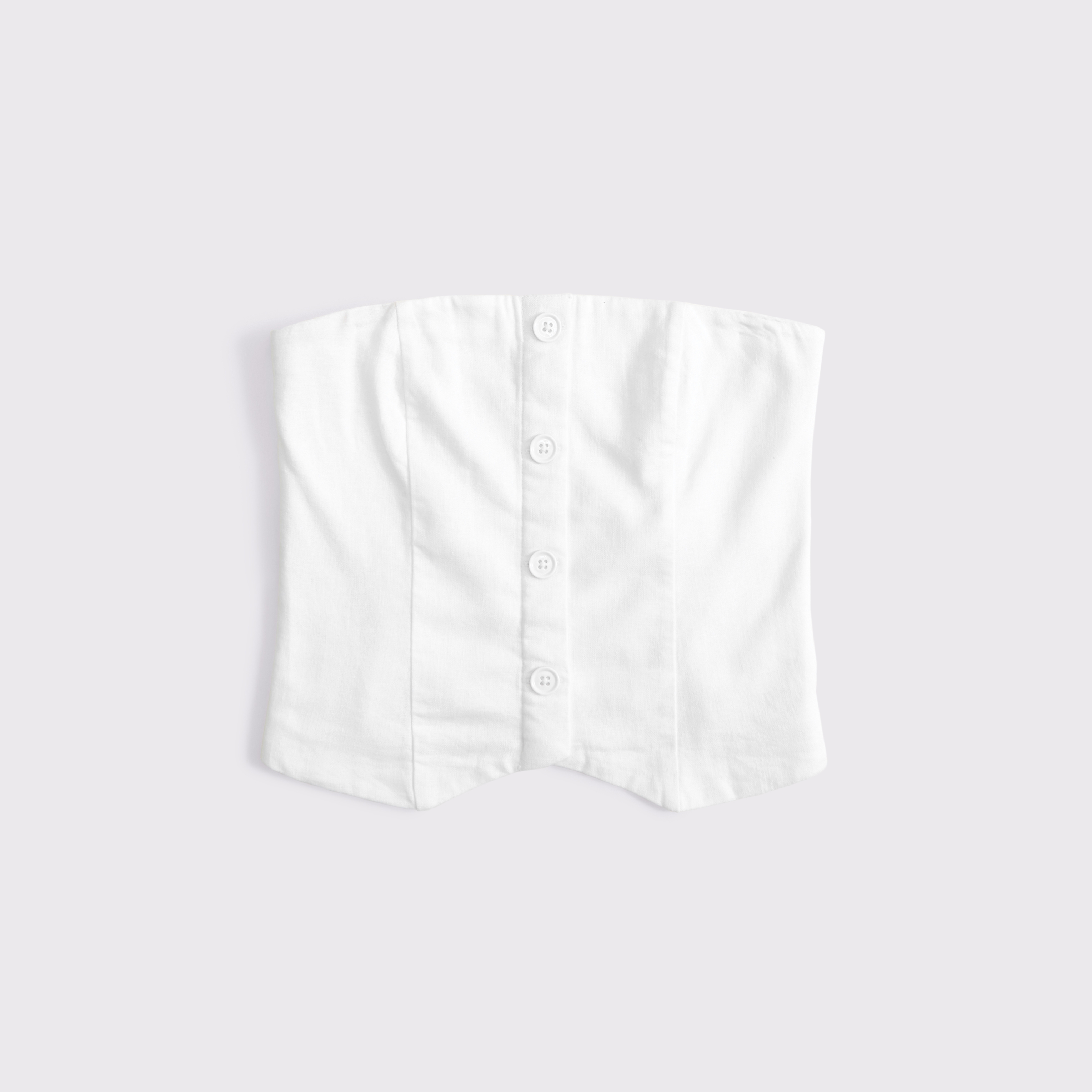 Abercrombie & Fitch Strapless Cropped Vest Top In White